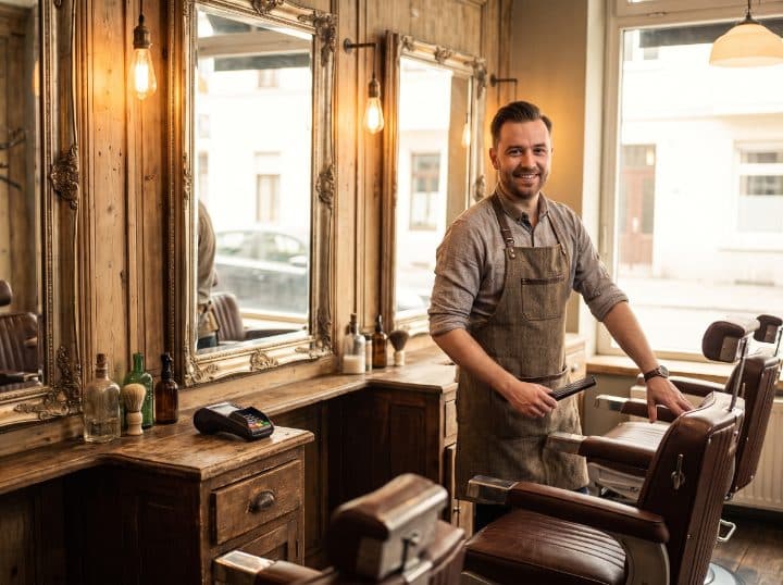 Barber shop, Glasgow — running iPayOn