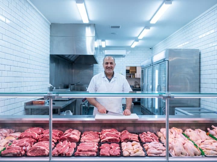 Halal butcher, Southall, London — running iPayOn
